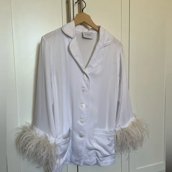 Sleeper Feather Blouse Pajama Top XS - Picture 4 of 8